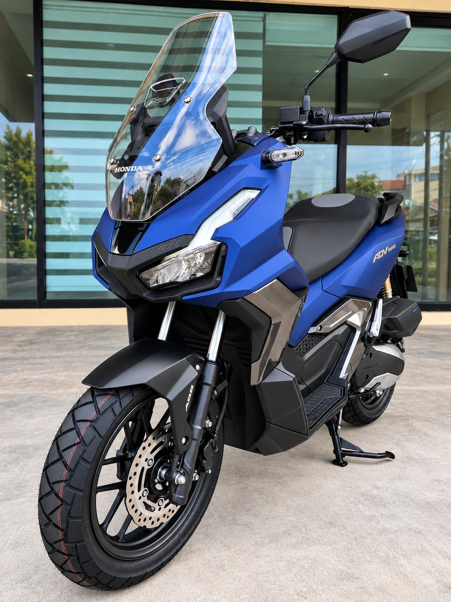 Honda ADV 160 2027 — Blue front view