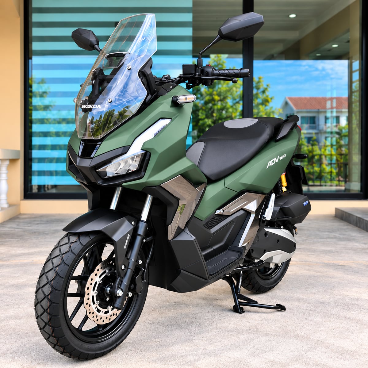 Honda ADV 160 2027 — Green front view