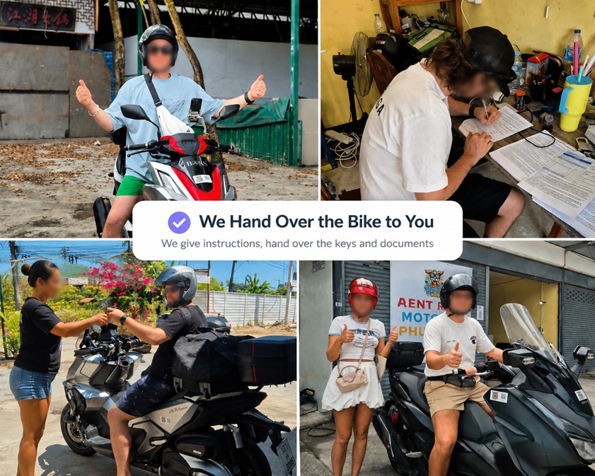 Bike handover to a Happy Rent Phuket customer