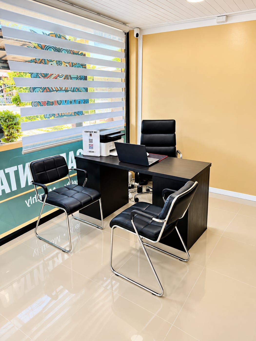 Customer seating area
